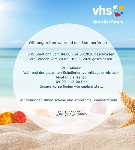 Öffnet die Seite 'Öffnungszeiten in den Sommerferien'